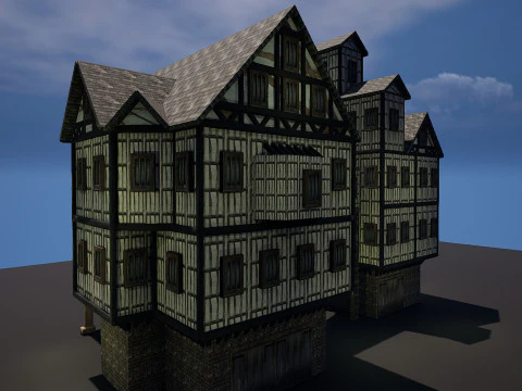 Fantasy Medieval Village Houses Highly Detailed 3D Model