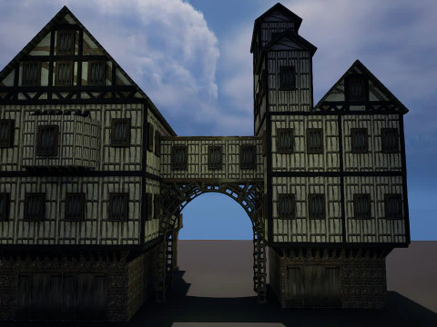 Fantasy Medieval Village Houses Highly Detailed 3D Model