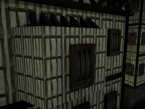Fantasy Medieval Village Houses Highly Detailed 3D 模型