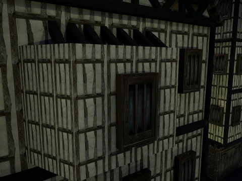 Fantasy Medieval Village Houses Highly Detailed 3D Model