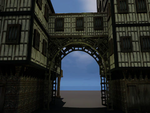 Fantasy Medieval Village Houses Highly Detailed 3D Model