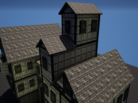 Fantasy Medieval Village Houses Highly Detailed 3D 模型