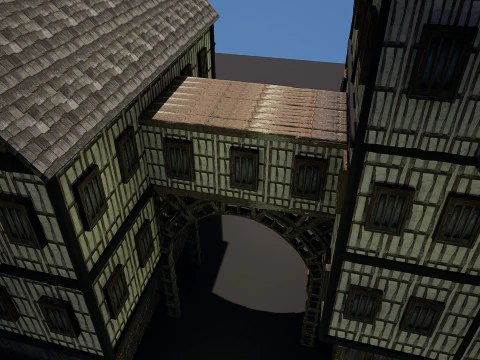 Fantasy Medieval Village Houses Highly Detailed 3D Model