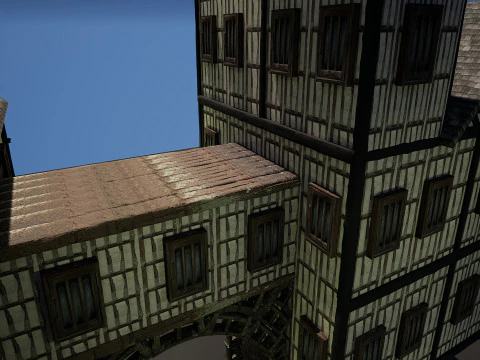 Fantasy Medieval Village Houses Highly Detailed 3D Model