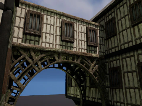 Fantasy Medieval Village Houses Highly Detailed 3D Model
