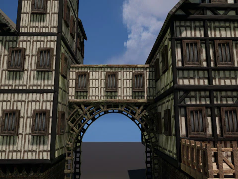 Fantasy Medieval Village Houses Highly Detailed 3D Model