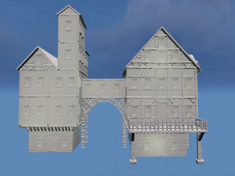 Fantasy Medieval Village Houses Highly Detailed 3D Model