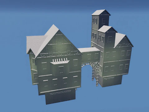 Fantasy Medieval Village Houses Highly Detailed 3D Model