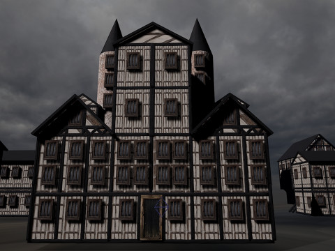 13 Medieval Fantasy Village Houses Pack 3D Model