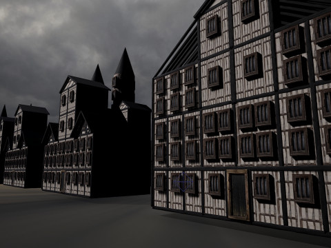 13 Medieval Fantasy Village Houses Pack 3D Model