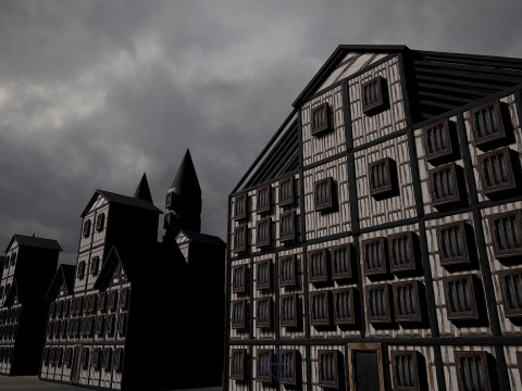 13 Medieval Fantasy Village Houses Pack 3D Model