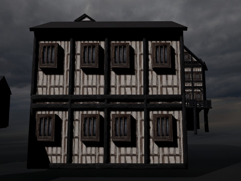 13 Medieval Fantasy Village Houses Pack 3D Model