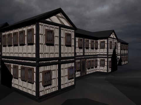 13 Medieval Fantasy Village Houses Pack 3D Model