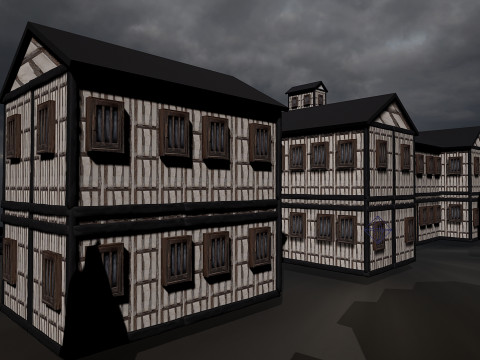 13 Medieval Fantasy Village Houses Pack 3D Model