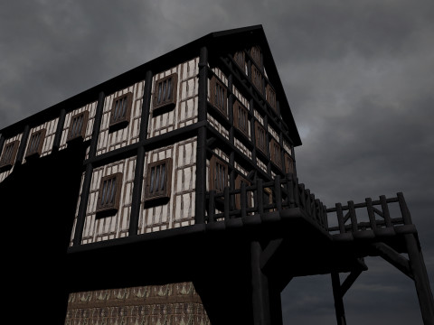 13 Medieval Fantasy Village Houses Pack 3D Model