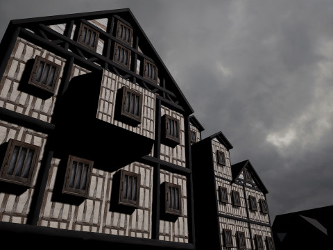 13 Medieval Fantasy Village Houses Pack 3D Model