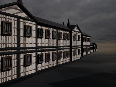 13 Medieval Fantasy Village Houses Pack 3D Model