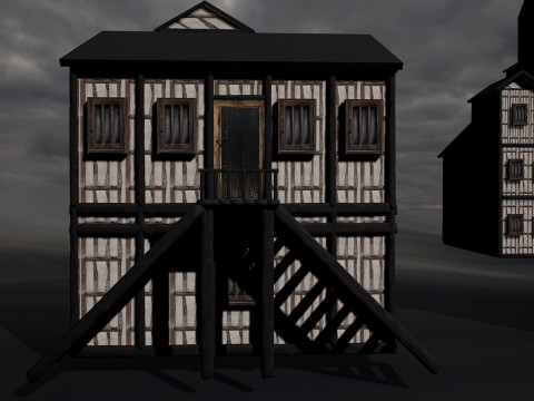 13 Medieval Fantasy Village Houses Pack 3D Model