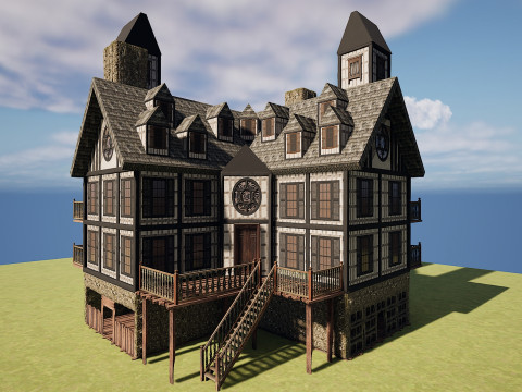 Medieval Fantasy House-Mansion-Manor-Hotel Modello 3D