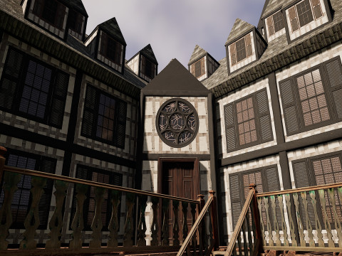 Medieval Fantasy House-Mansion-Manor-Hotel Modello 3D