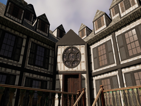 Medieval Fantasy House-Mansion-Manor-Hotel Modello 3D