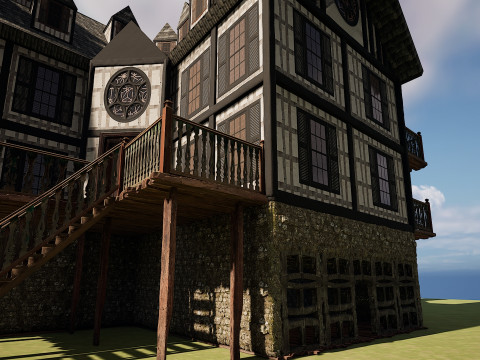 Medieval Fantasy House-Mansion-Manor-Hotel Modello 3D