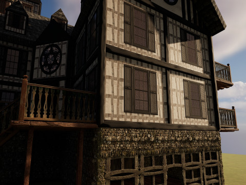 Medieval Fantasy House-Mansion-Manor-Hotel Modello 3D