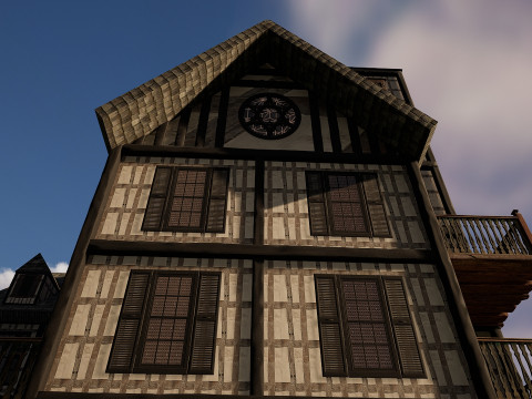 Medieval Fantasy House-Mansion-Manor-Hotel Modello 3D