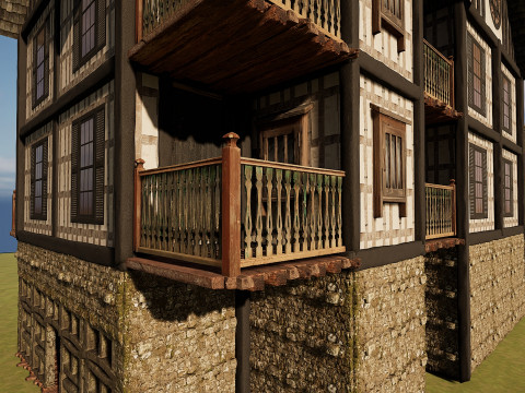 Medieval Fantasy House-Mansion-Manor-Hotel Modello 3D