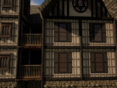 Medieval Fantasy House-Mansion-Manor-Hotel Modello 3D