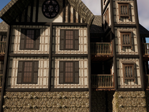 Medieval Fantasy House-Mansion-Manor-Hotel Modello 3D