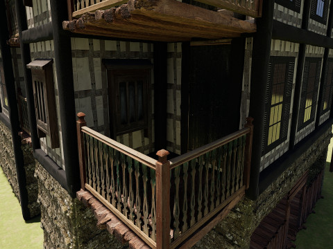 Medieval Fantasy House-Mansion-Manor-Hotel Modello 3D