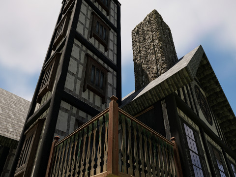 Medieval Fantasy House-Mansion-Manor-Hotel Modello 3D