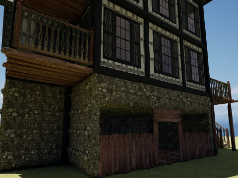 Medieval Fantasy House-Mansion-Manor-Hotel Modello 3D