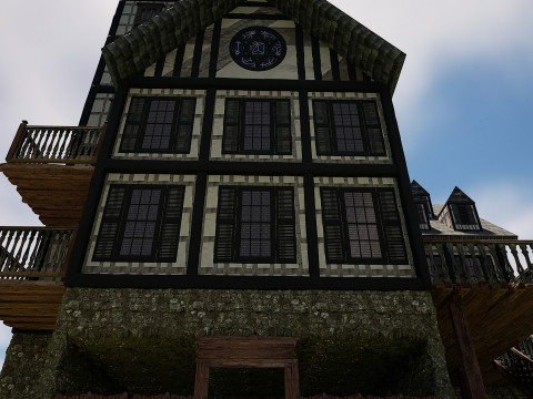 Medieval Fantasy House-Mansion-Manor-Hotel Modello 3D