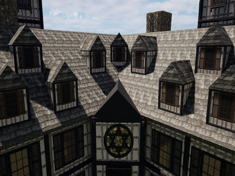 Medieval Fantasy House-Mansion-Manor-Hotel Modello 3D