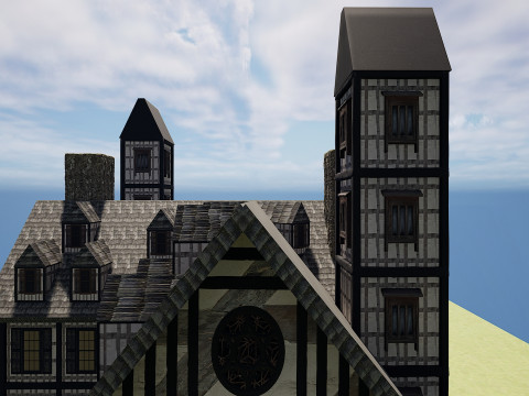 Medieval Fantasy House-Mansion-Manor-Hotel Modello 3D