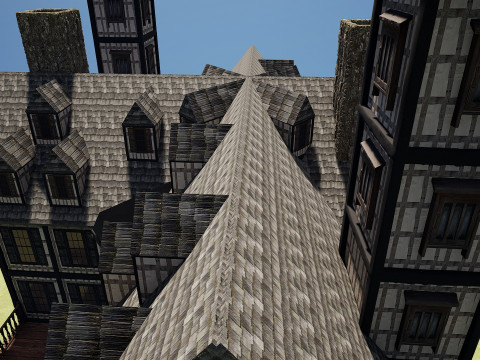 Medieval Fantasy House-Mansion-Manor-Hotel Modello 3D