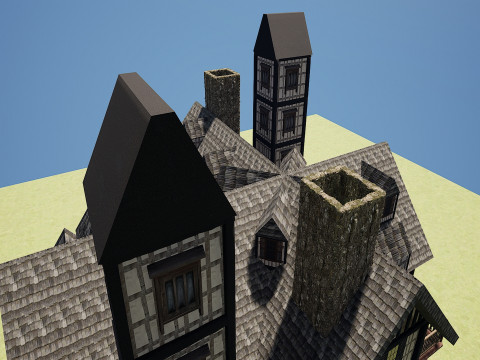 Medieval Fantasy House-Mansion-Manor-Hotel Modello 3D