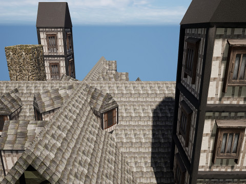 Medieval Fantasy House-Mansion-Manor-Hotel Modello 3D