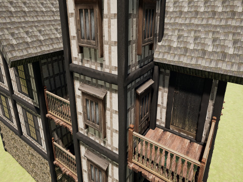 Medieval Fantasy House-Mansion-Manor-Hotel Modello 3D