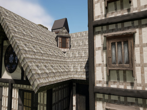 Medieval Fantasy House-Mansion-Manor-Hotel Modello 3D