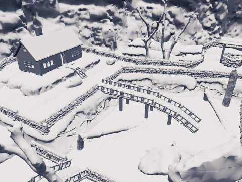 Abandoned Lonely Village House in the Forest 3D Model