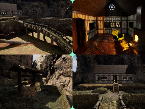Abandoned Lonely Village House in the Forest Model 3D