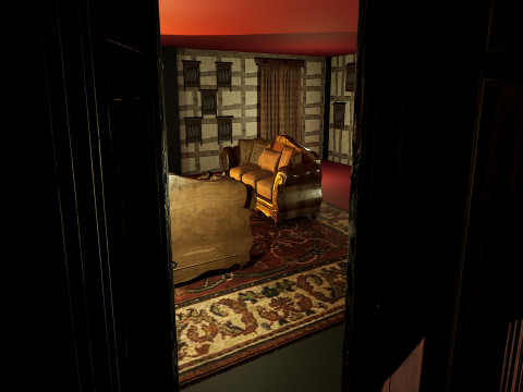 Three Storey House Interior Exterior 3D 모델