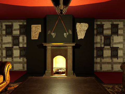 Three Storey House Interior Exterior 3D 모델