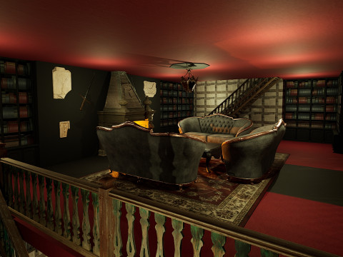 Three Storey House Interior Exterior 3D 모델