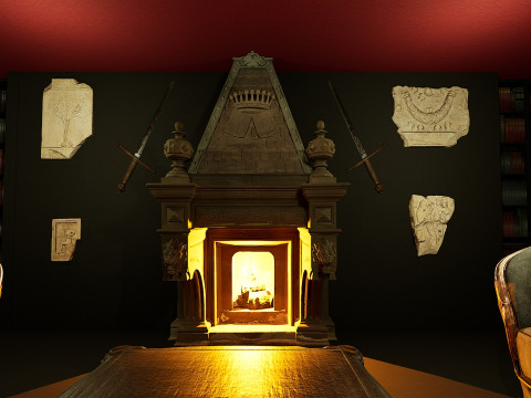 Three Storey House Interior Exterior 3D 모델