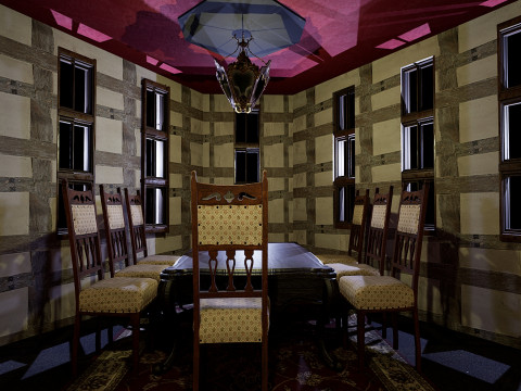 Three Storey House Interior Exterior 3D 모델