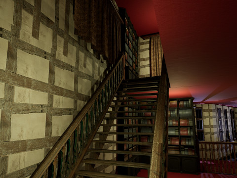 Three Storey House Interior Exterior 3D 모델